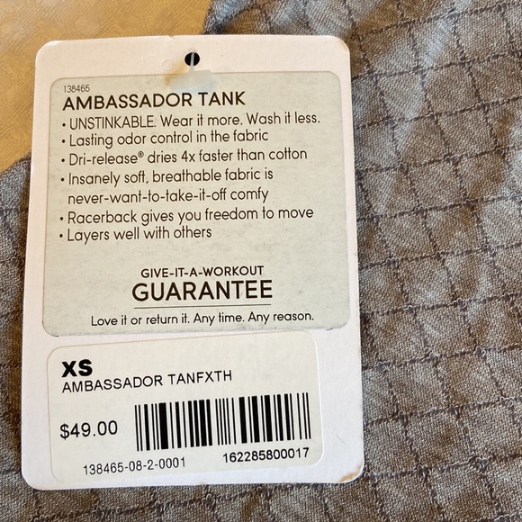 NEW! $49 ATHLETA XS AMBASSADOR TANK Top Gray Racerback - Picture 3 of 12